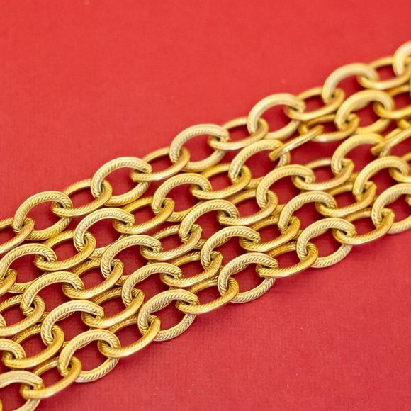 8 Inch Vintage Gold Tone Multi Chains Elegant Bracelet by Anne Klein - F47 - Picture 2 of 3